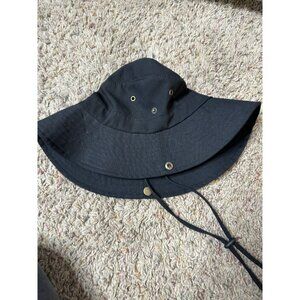 Westend Black Cotton Bucket Hat Adjustable Chin Strap Large/XL Outdoor Gear Mens